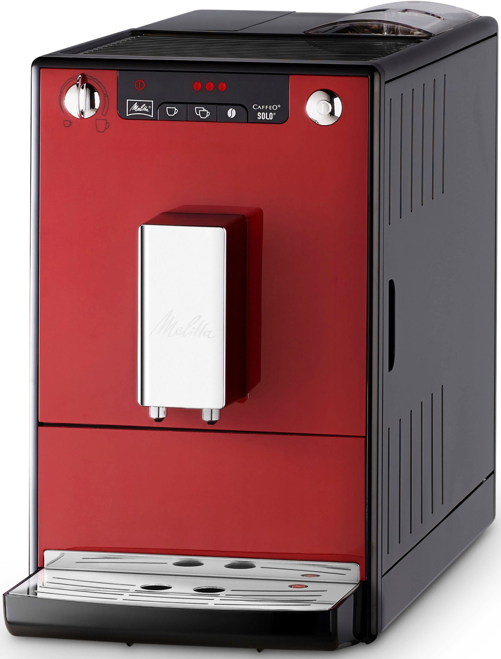 Melitta Kaffeevollautomat Solo® E950-204, chili-red, Perfekt für Café crème & Espresso, nur 20cm breit