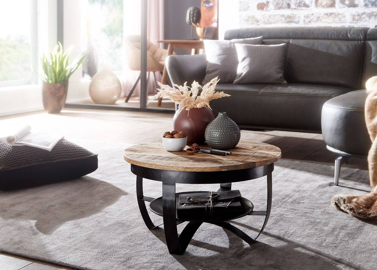 Wohnling Couchtisch Mango 60x34x60 cm Massivholz