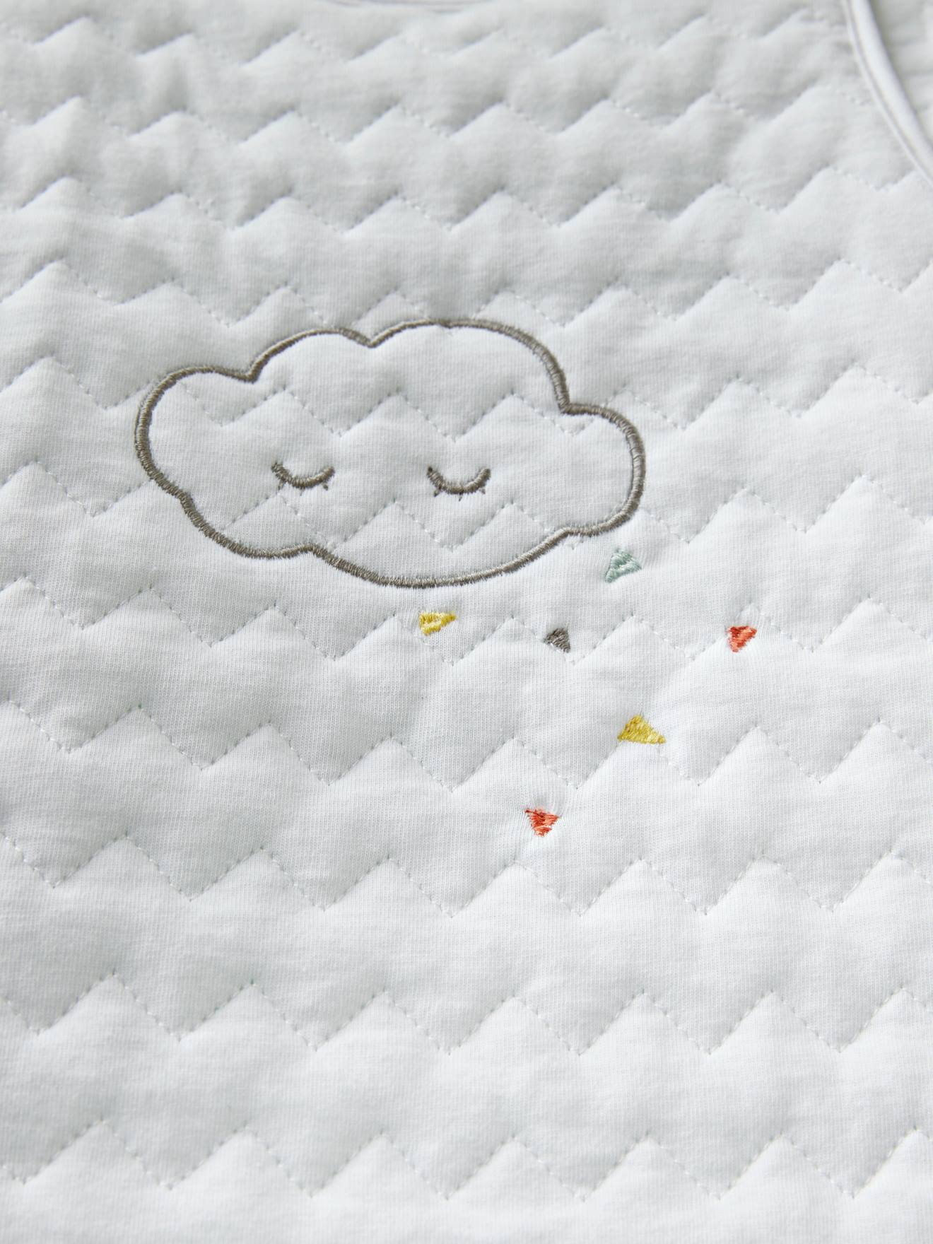 Vertbaudet Bio-Kollektion: Baby Winterschlafsack WOLKE, Ärmel abnehmbar - weiß