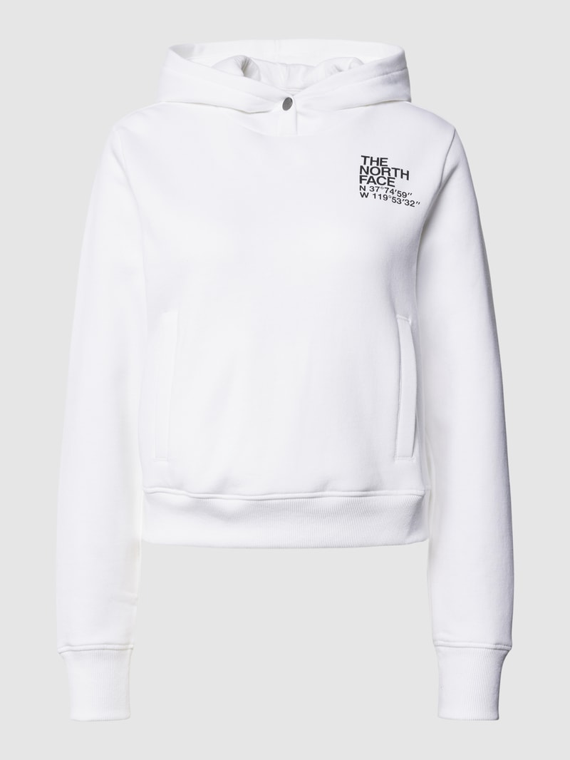 Cropped Hoodie mit Label-Print Modell 'COORDINATES' in weiß