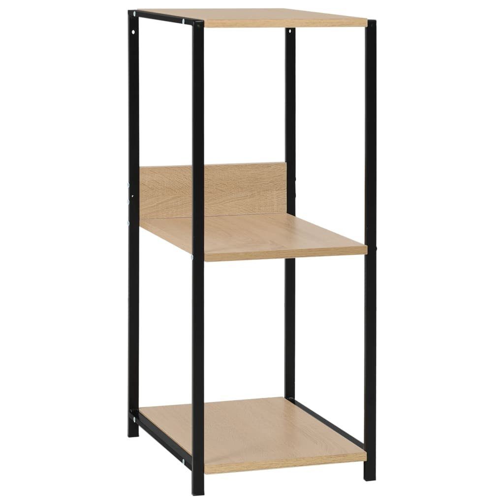 vidaXL Bücherregal Kleines Bücherregal Schwarz Eichefarben 33,5x39,6x79,7cm, 1-tlg.