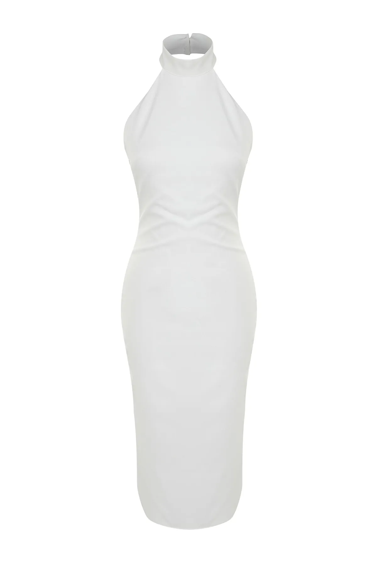 Trendyol Collection  Ecru Tailliertes, gefüttertes, gewebtes Hochzeits-/Hochzeits-Elegantes Abendkleid TPRSS23EL00457