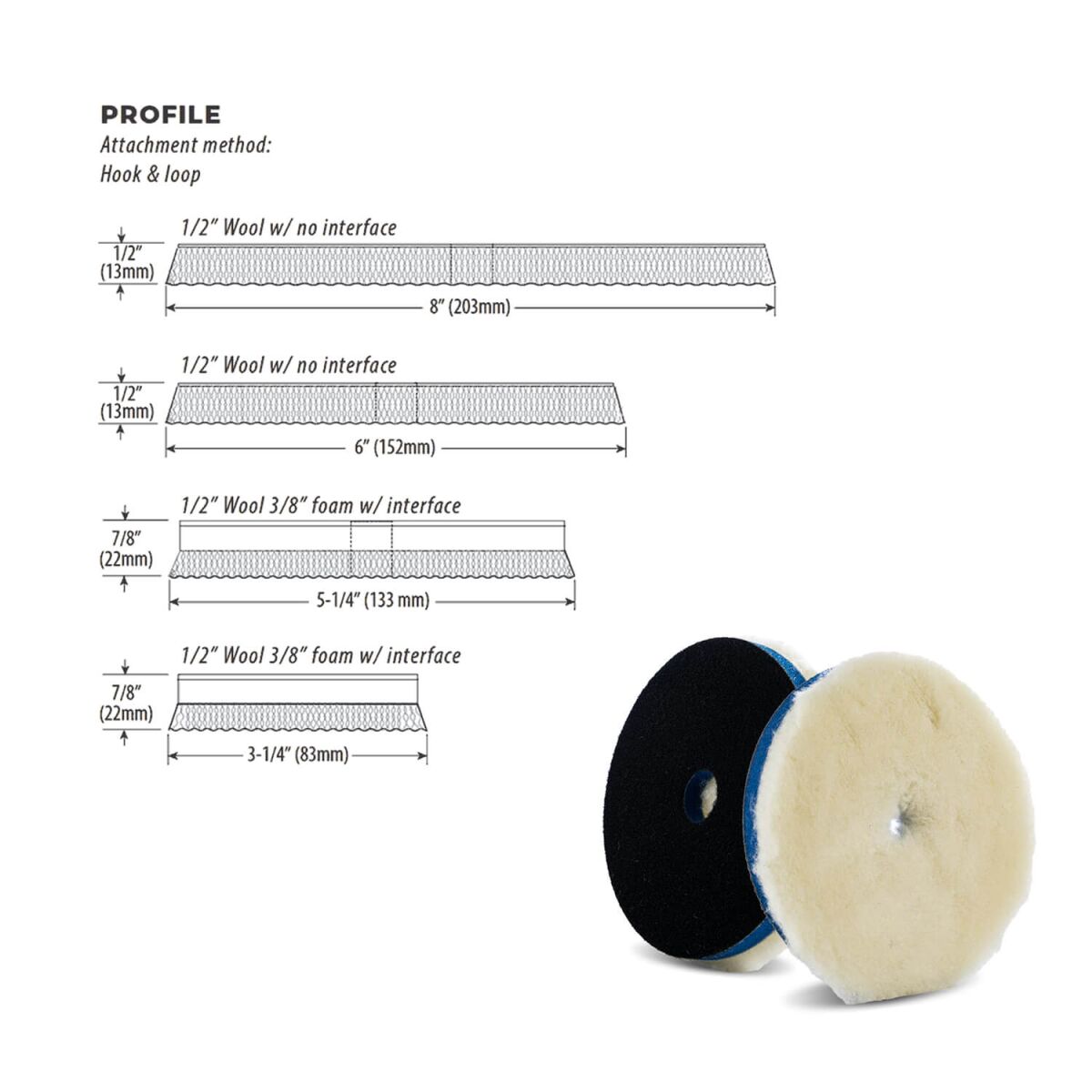 Lake Country Premium Lammwoll-Pad fusselarm 150mm