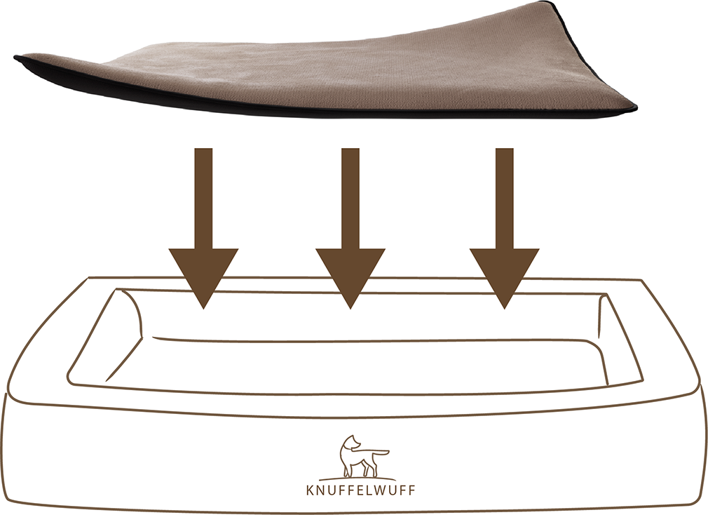 Knuffelwuff Hundematten Knuffelwuff kuschelige Einlage Teddy für Hundebett Form: Adventure braun XL