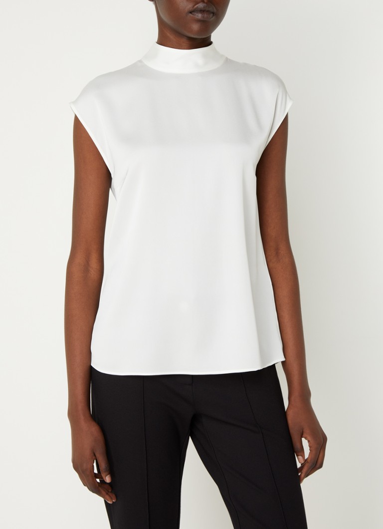 HUGO BOSS Bidriz silk top with stand-up collar