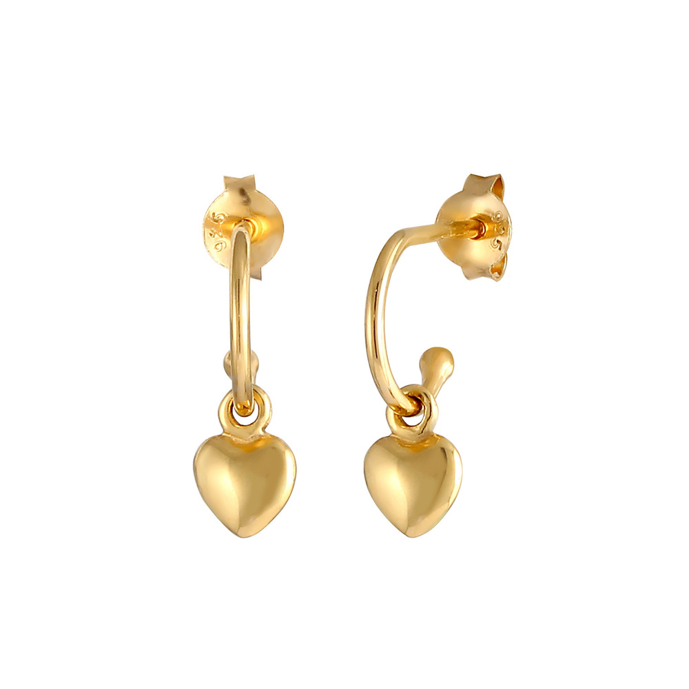 Elli Elli Boucles d'Oreilles Coeur Pendentif Amour Basic Boucles d'Oreille Femme (925/ Boucles d'oreilles