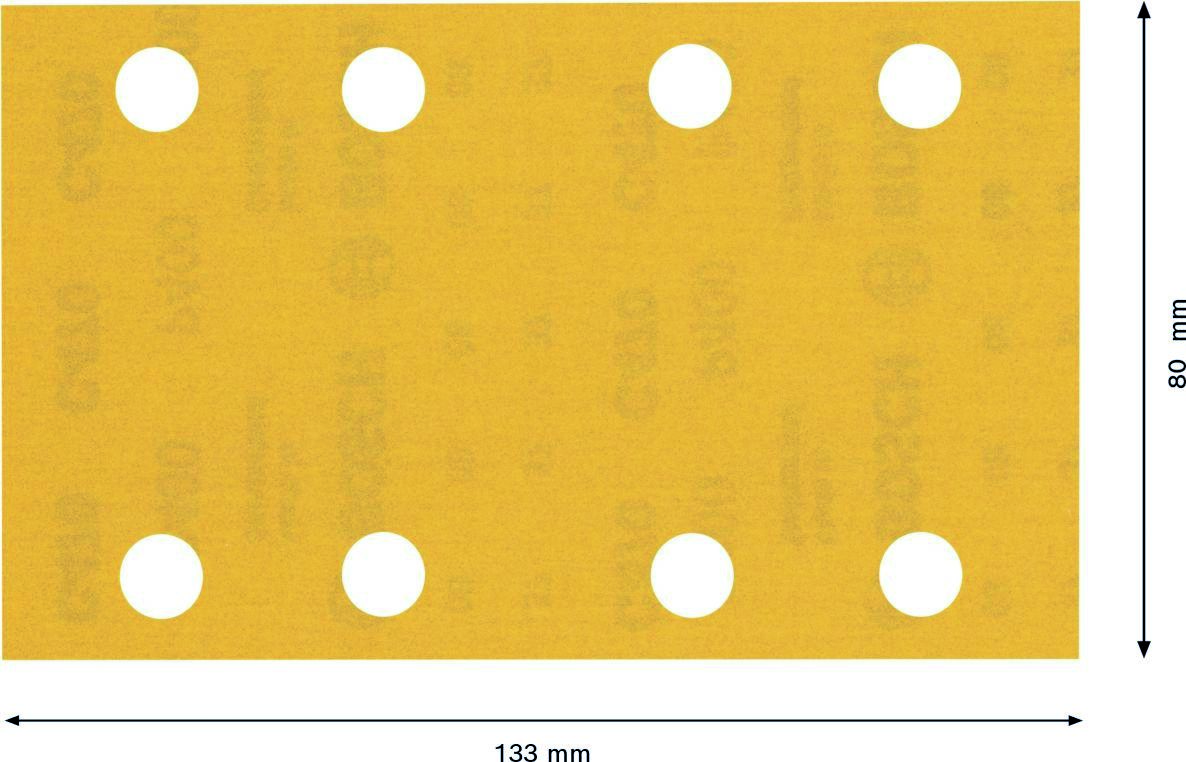Bosch Blue Zubehör 2608900885 Expert C470 Schleifpapier mit 8 Löchern 80 x 133 mm, K400 10 Stück