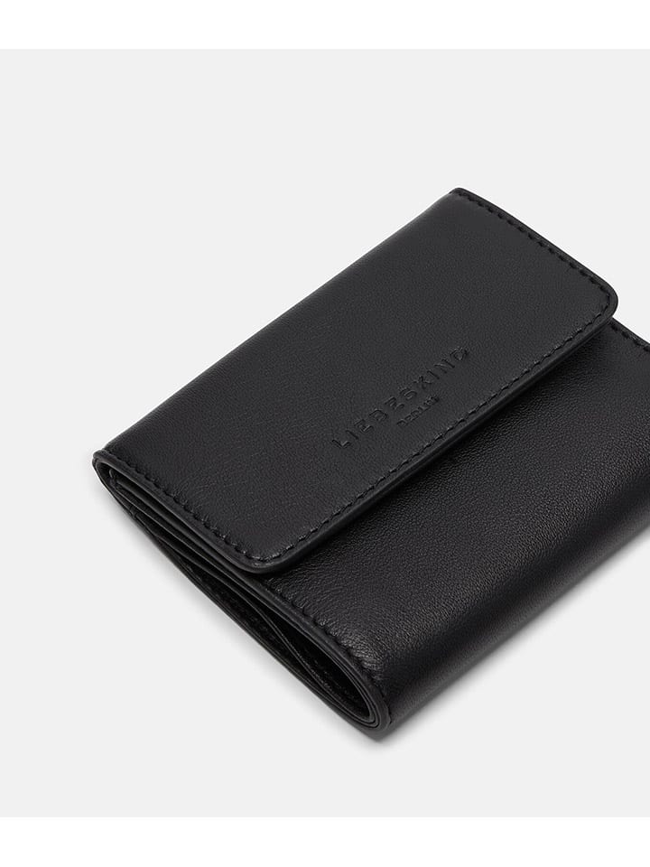 LIEBESKIND BERLIN Leder-Geldbörse in Schwarz - (B)11,6 x (H)9,5 x (T)2 cm günstig kaufen onesize