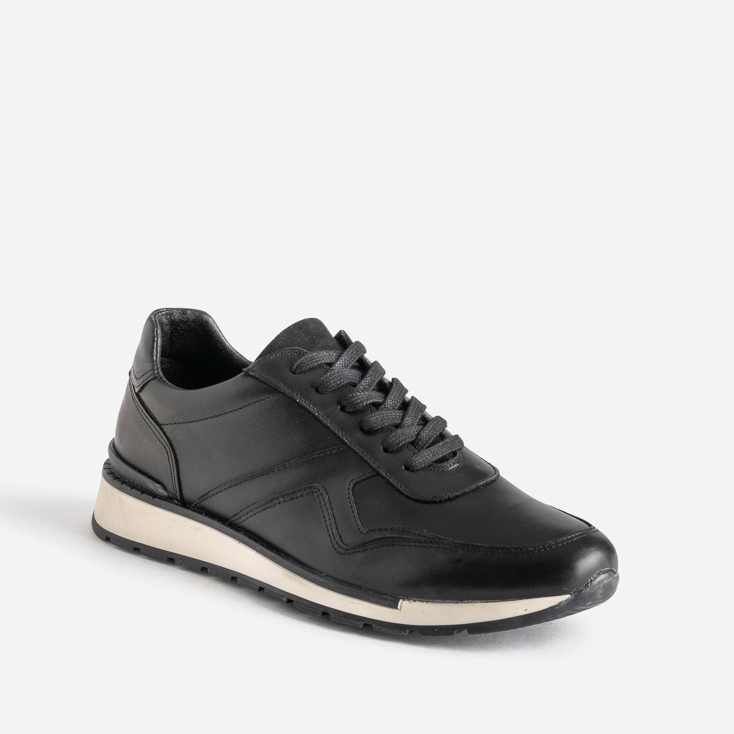 Tennis noire cuir