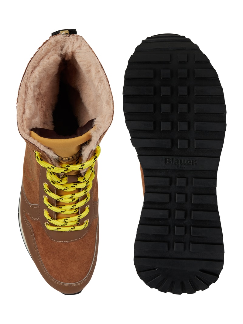 Boots mit Shearling-Futter Modell 'Charley' in cognac