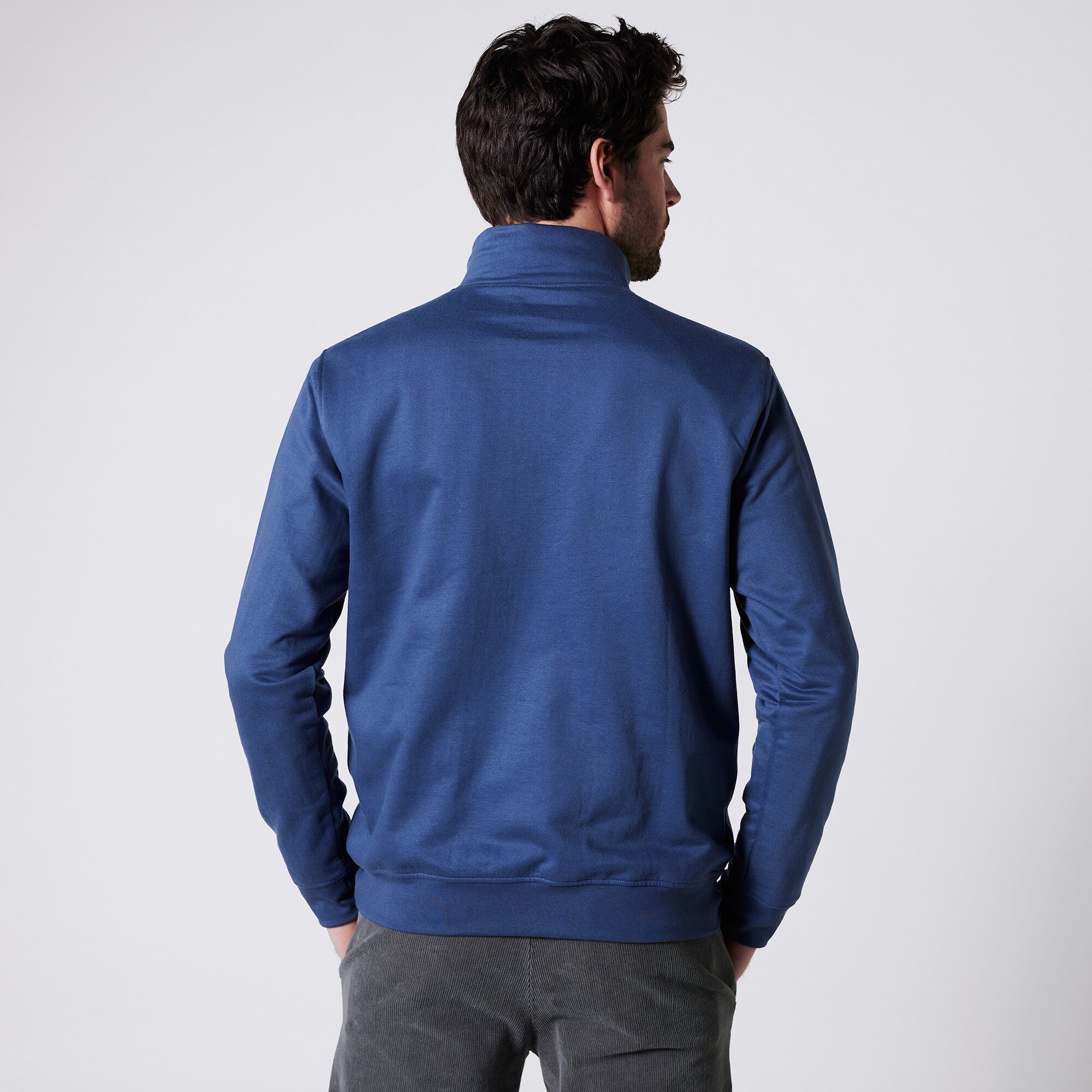 Sweat col montant boutonné en molleton