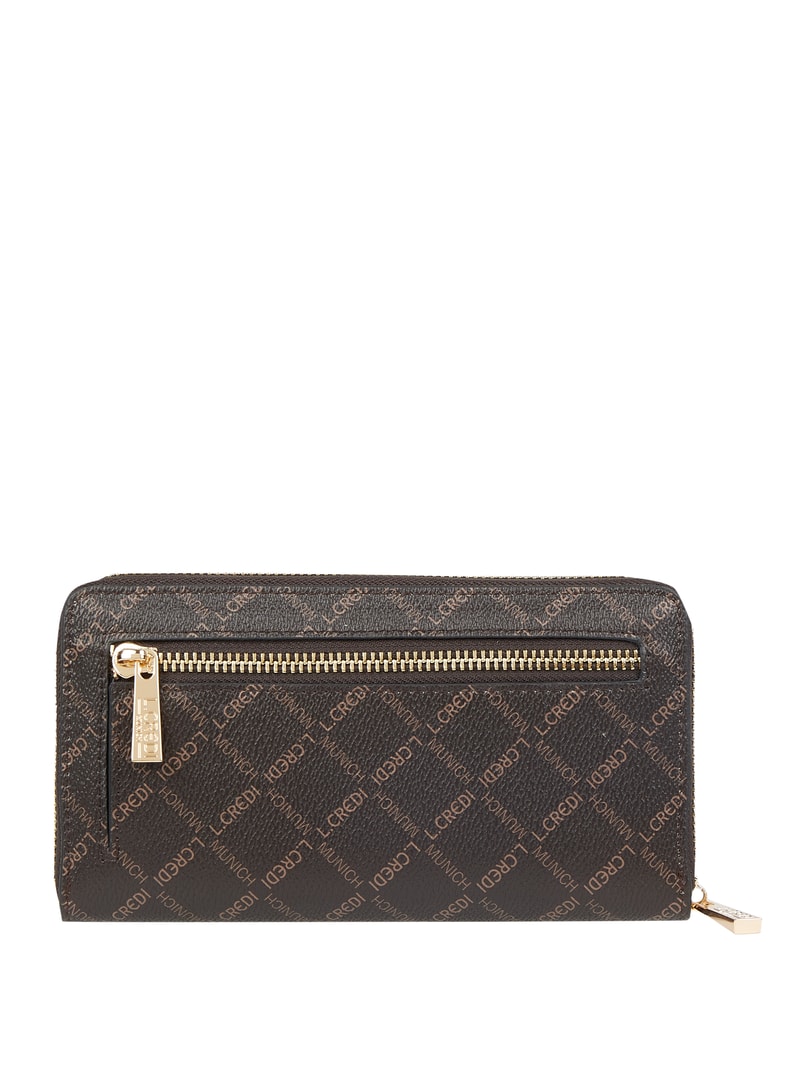 Portemonnaie mit Logo-Muster Modell 'Filiberta' - RFID-blocking in mittelbraun
