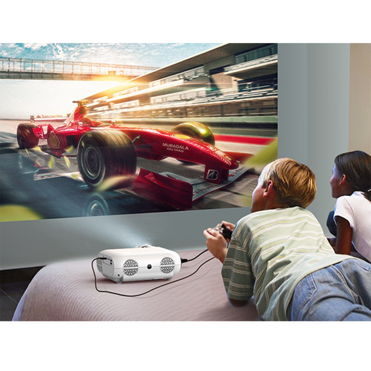 Ultimea Native 1080P Full HD LCD-Beamer (10000 lm, 10000:1, 1920 x 1080 px, 4K-Unterstützung,Bluetooth Beamer,Außenprojektor,Heimkino Beamer)