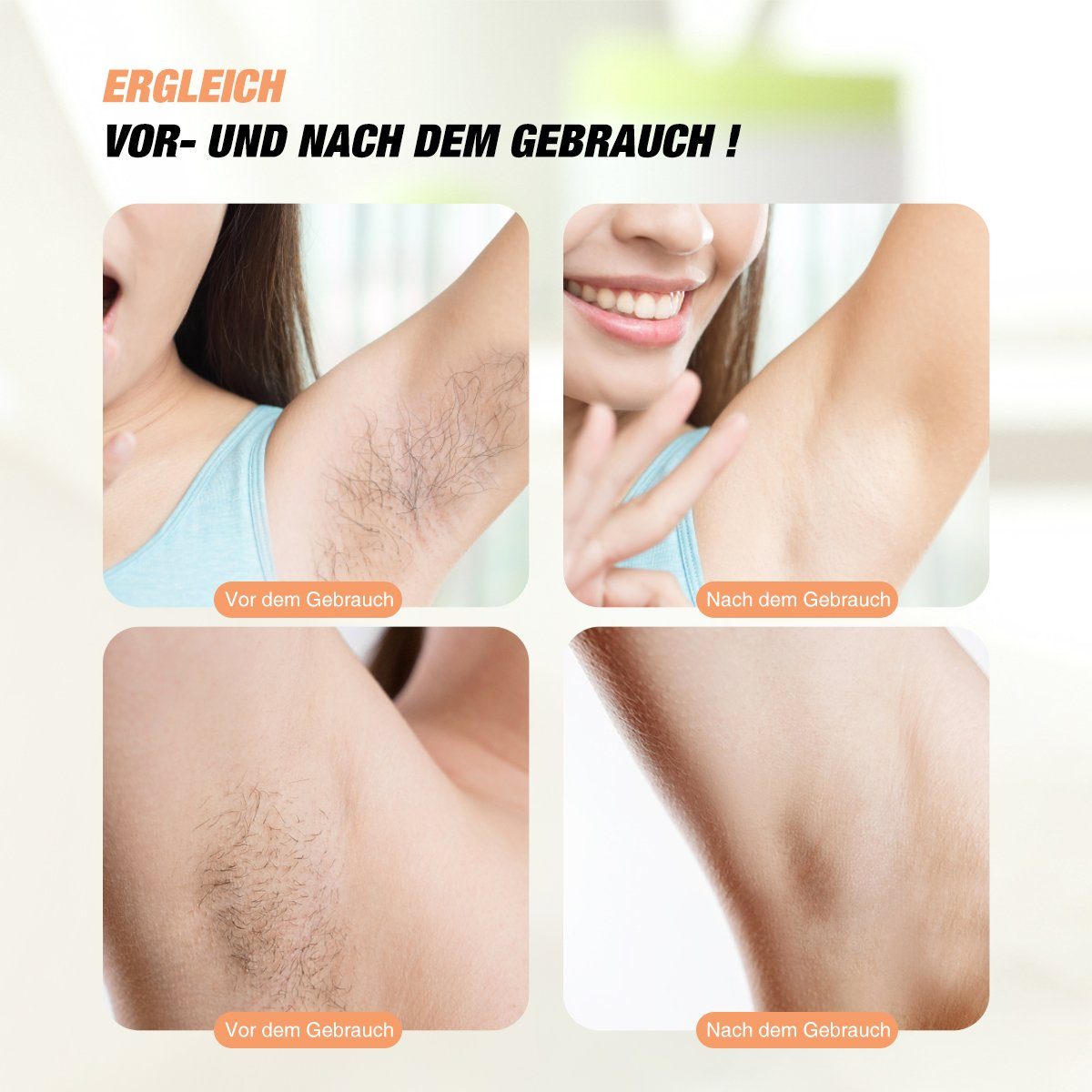 LETGOSPT Haarentferner-Set Wachswärmer Set, Hair Removal Waxing Kit, Mit 4X100g Wachsperlen, für Augenbraue, Gesicht, Achsel, Bikini, Bein