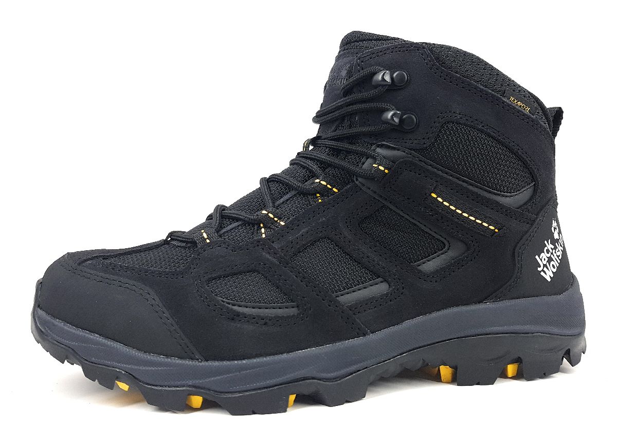 Jack Wolfskin Vojo 3 Texapore Mid M 4042461-6055 Schwarz lack/burly yellow X