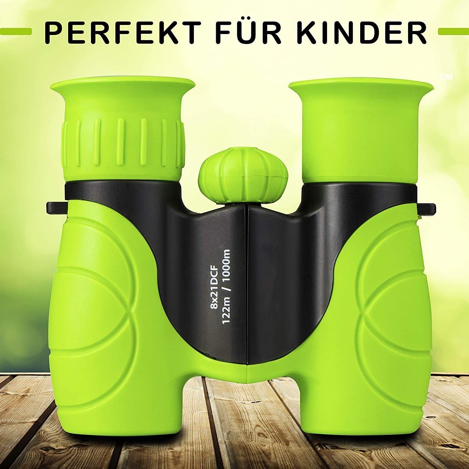 SOTOR Fernglas für Kinder, Set mit Lupe & Kompass grün - Perfektes Spielzeug Binocular (für kleine Jungen und Mädchen, Mädchen Geschenk für Kleinkind)