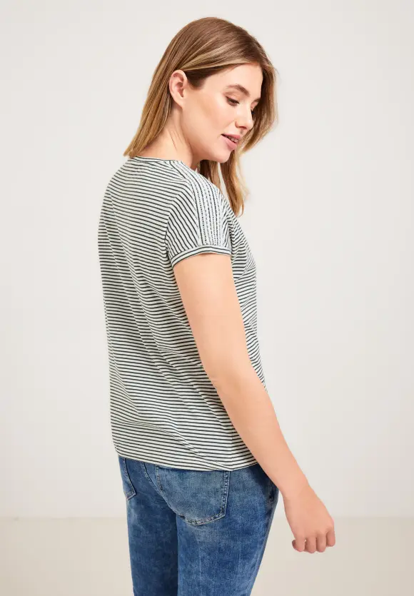 CECIL Streifenshirt mit V-Neck