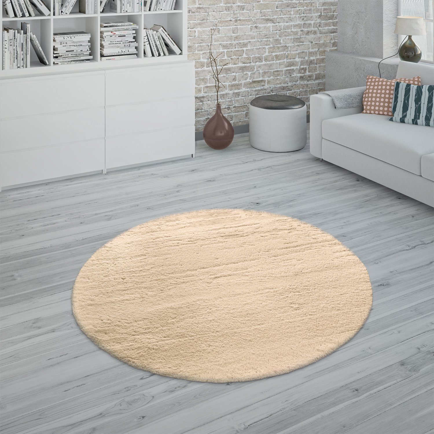 Fellteppich Hochflor Teppich Schlafzimmer Shaggy Kunstfell Flauschig, TT Home, rechteckig, Höhe: 26 mm