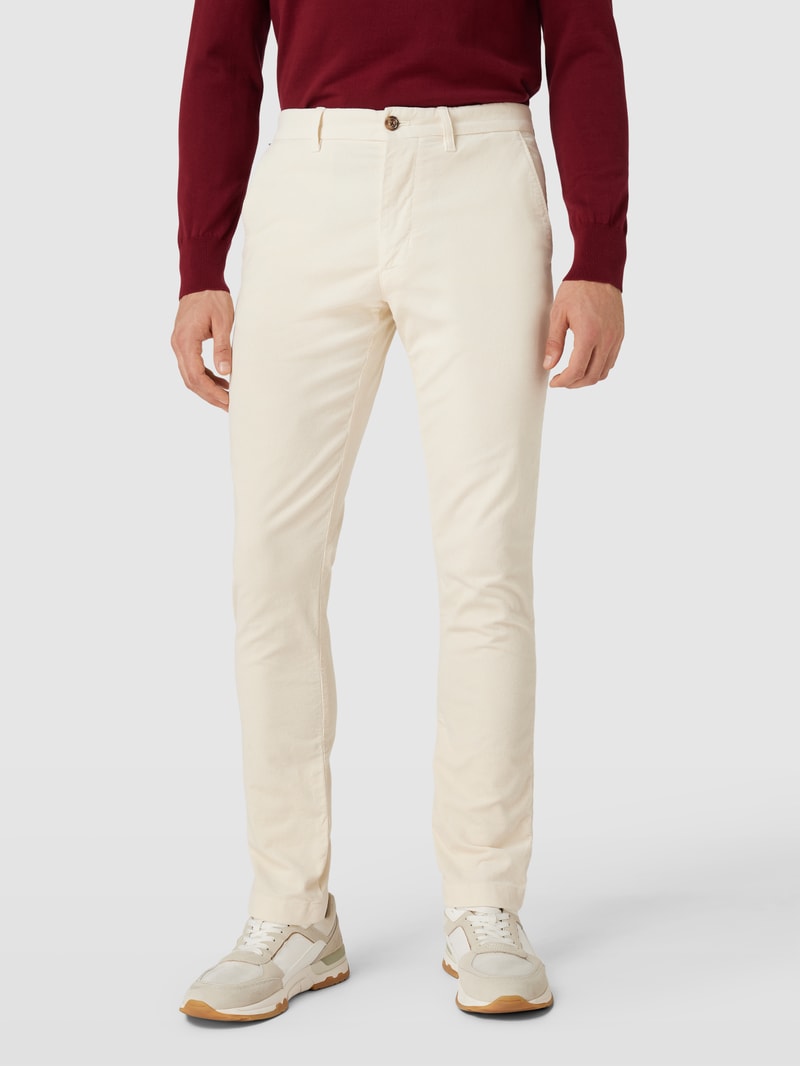 Cordhose mit Logo-Stitching Modell 'DENTON' in offwhite