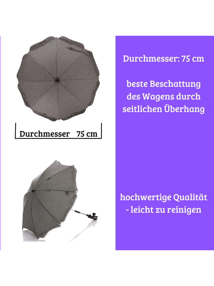 fillikid Sonnenschirm Melange Exklusiv in Dunkelgrau günstig kaufen onesize