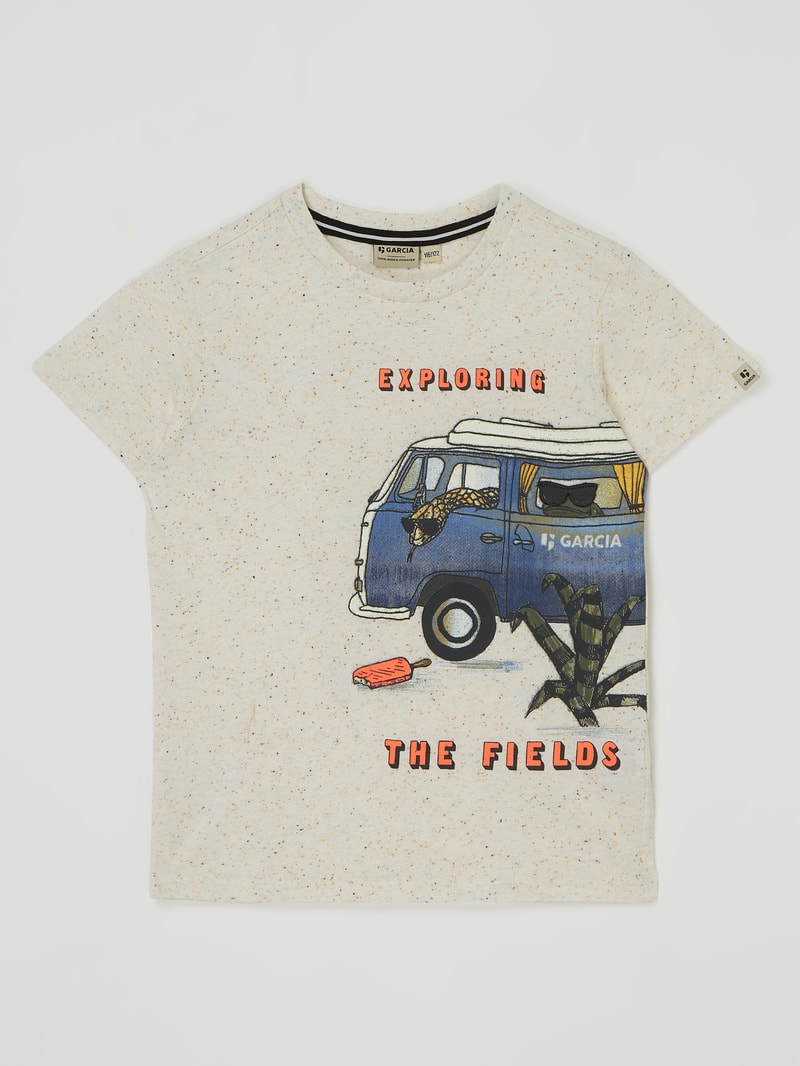 T-Shirt mit Print in offwhite