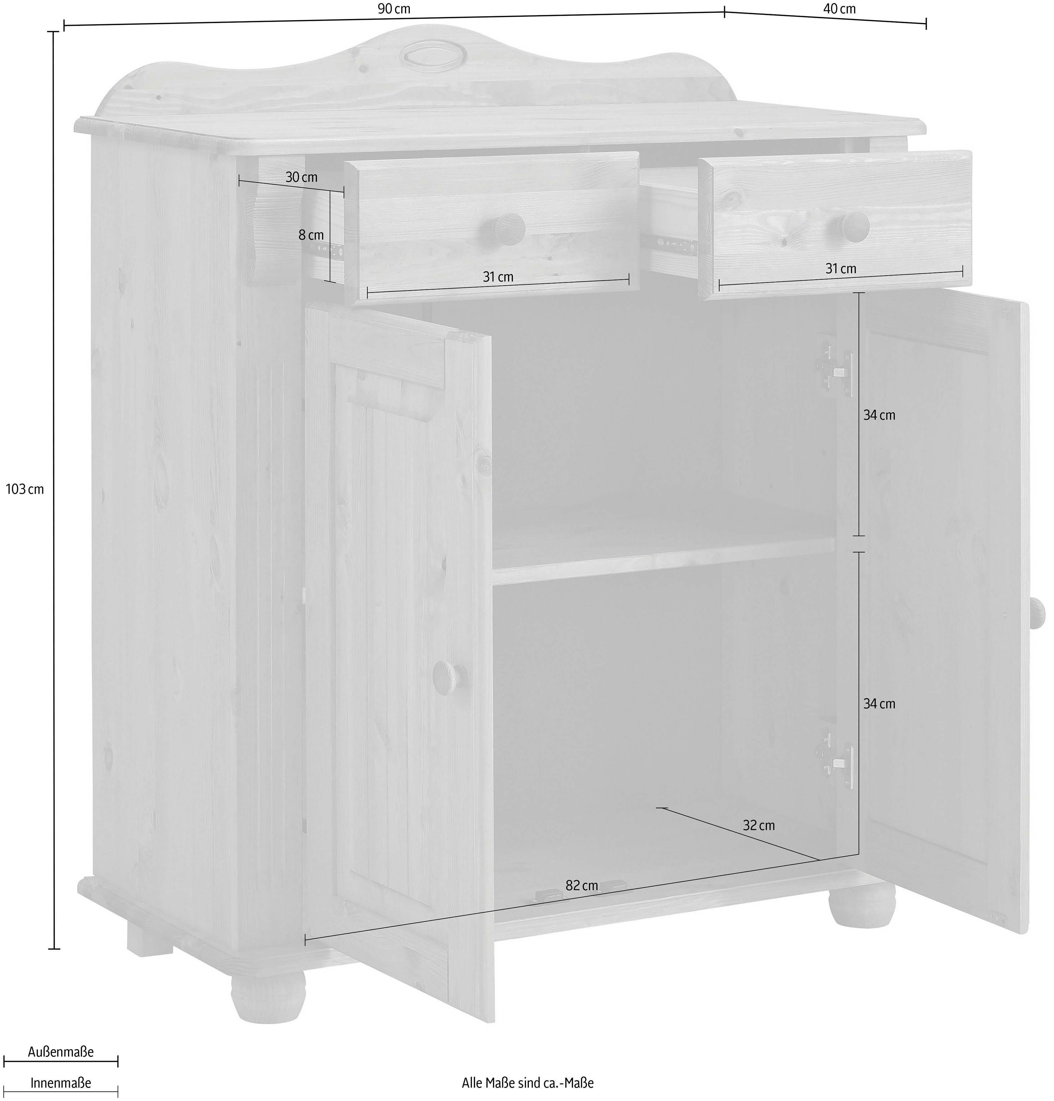 Home affaire Kombikommode Adele, Breite 92 cm