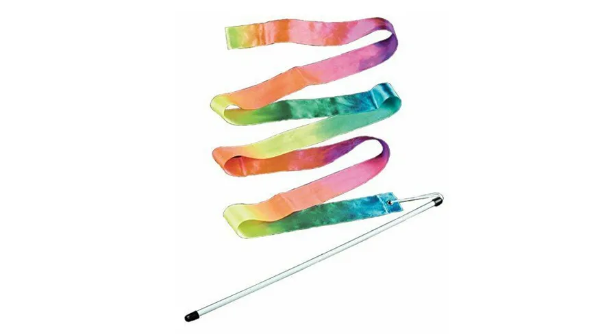 Kuenen - Regenbogen Gymnastikband (2 m) mit Stange