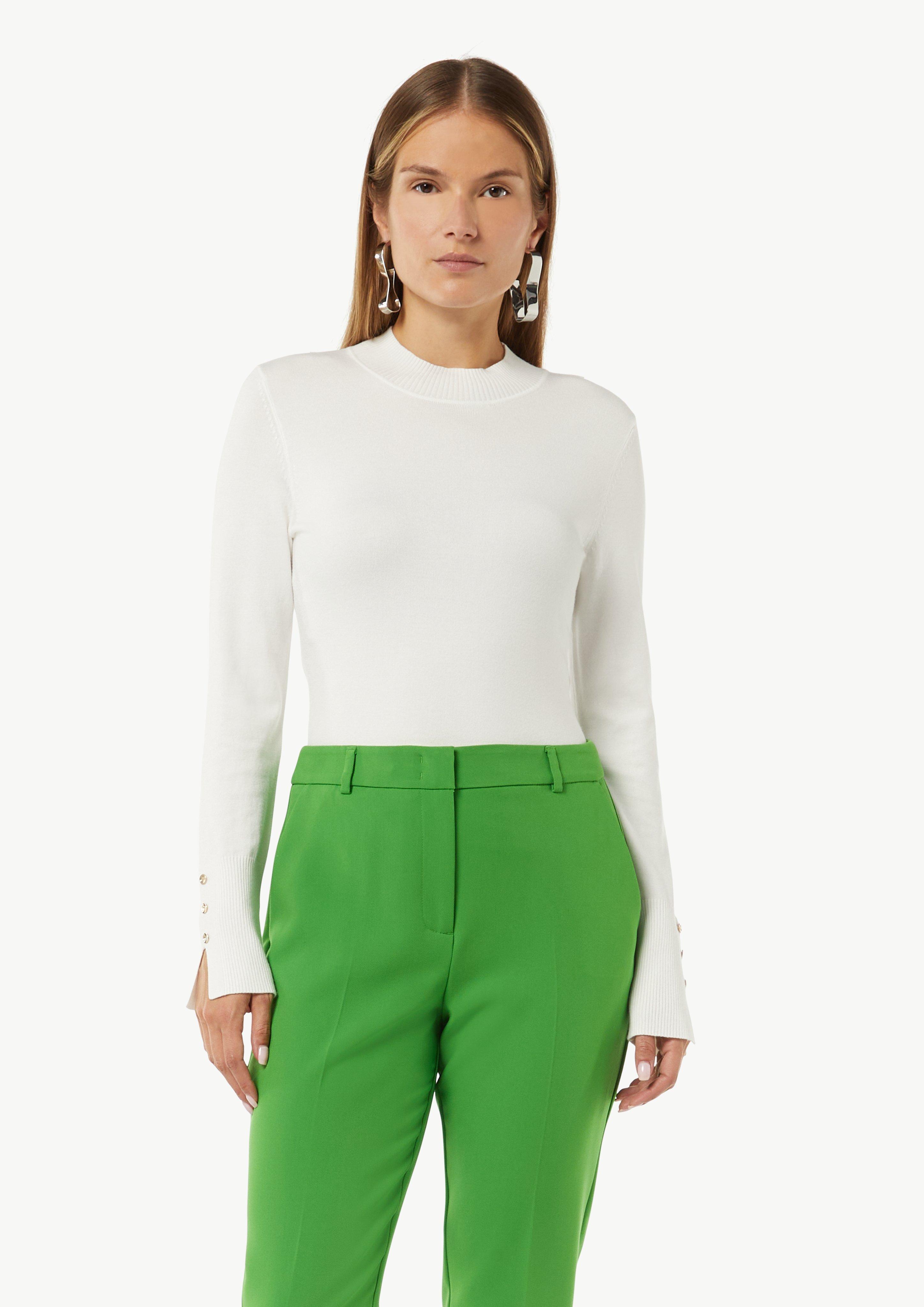 Feiner Strickpullover mit Turtleneck - weiß