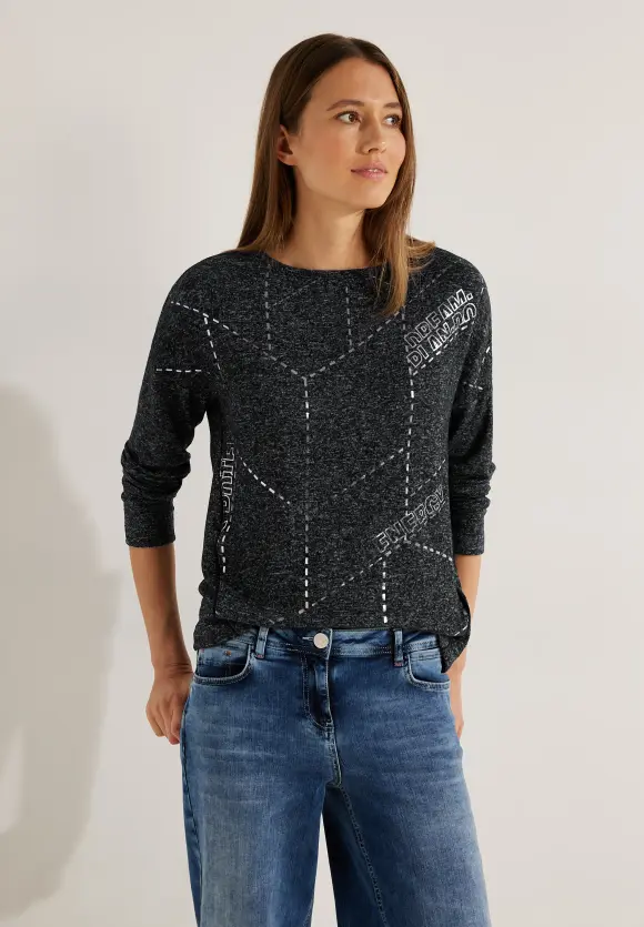 CECIL Langarmshirt mit Folienprint