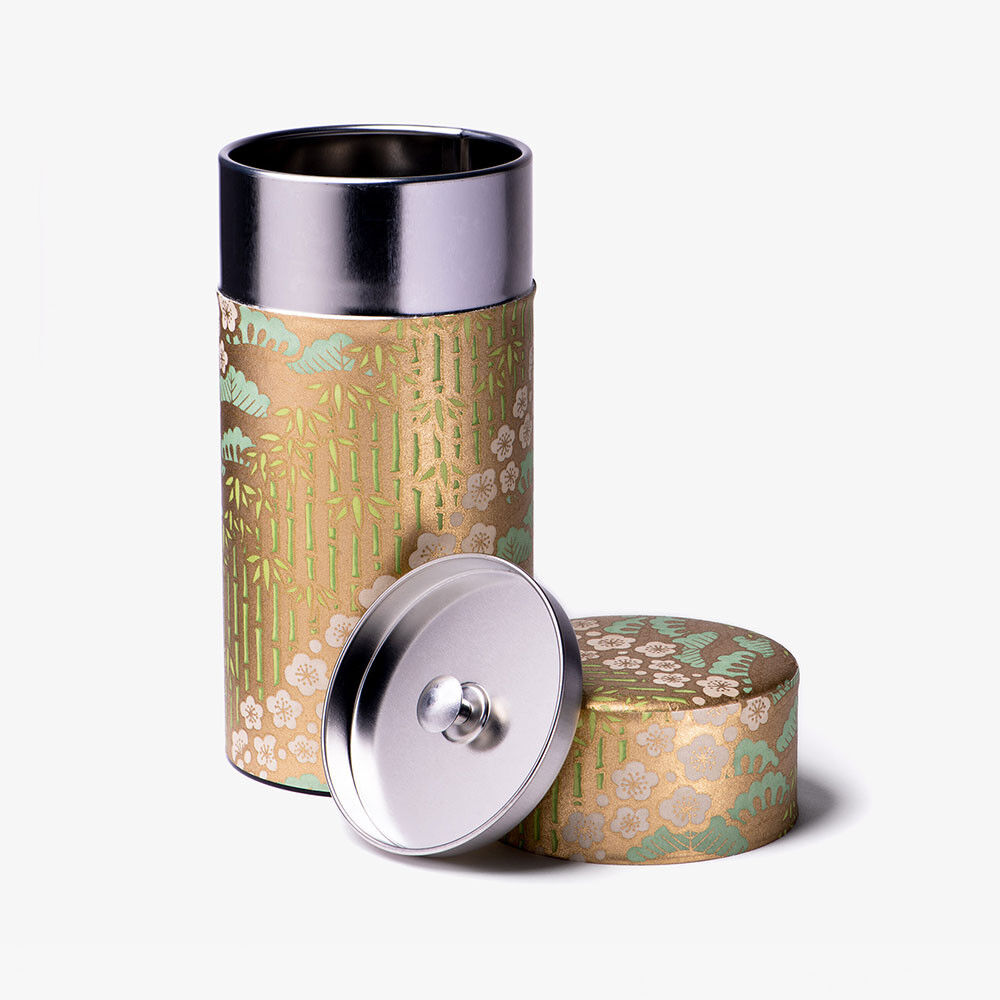 Sakura, Boîte à thé papier washi or 150g