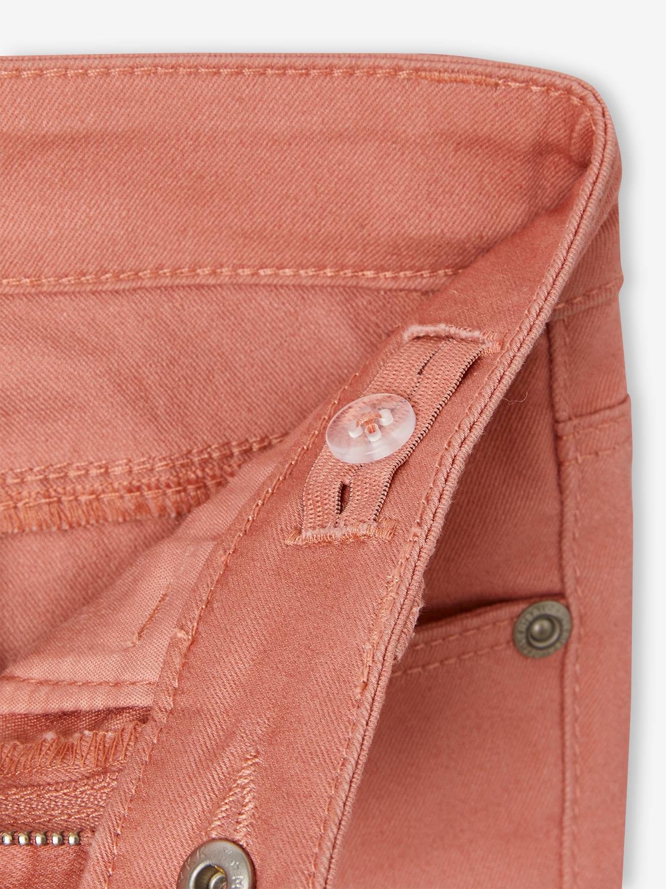 Vertbaudet Die UNVERWÜSTLICHE, robuste Mädchen Jeans, Slim-Fit - pfirsich