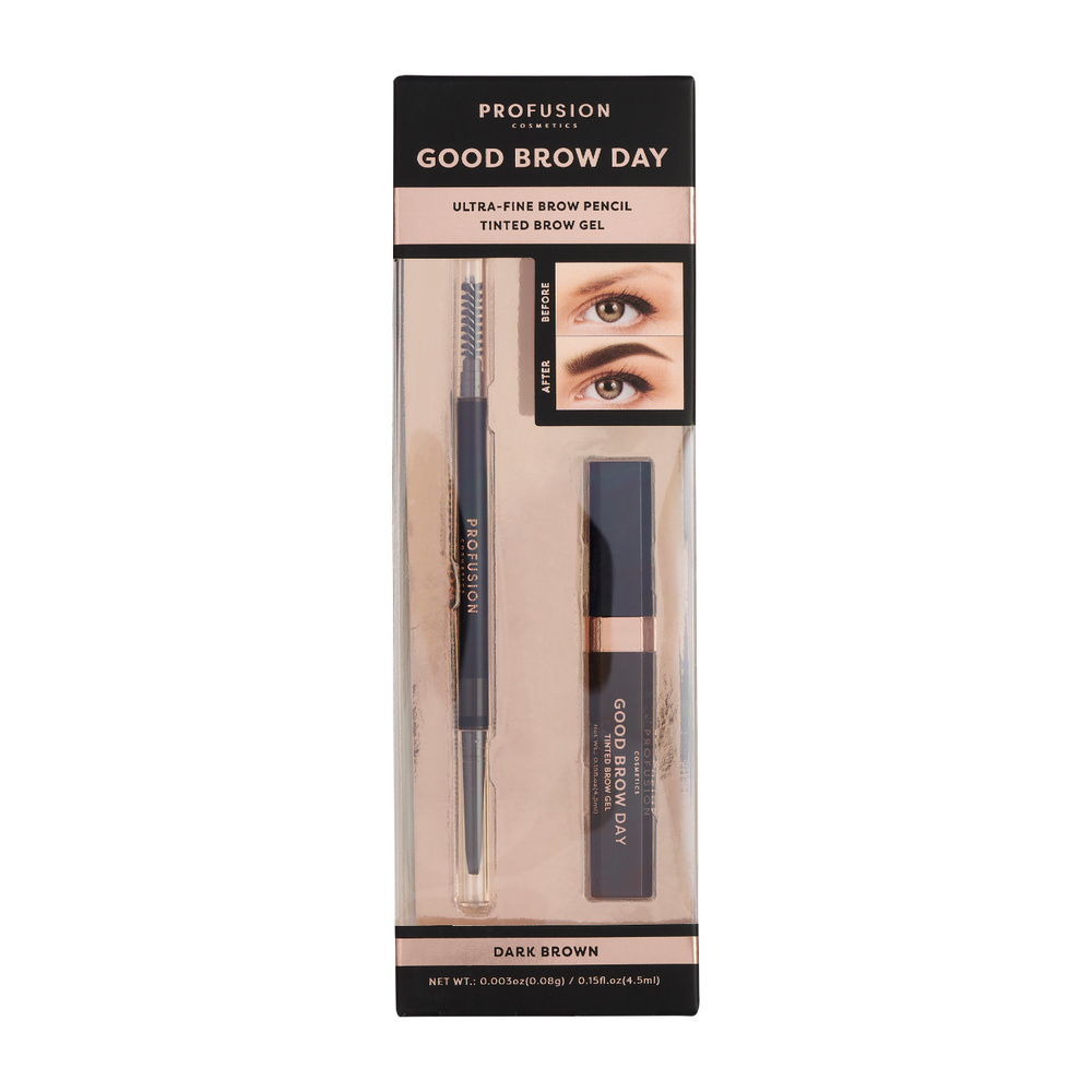 Profusion Cosmetics Set Sourcils Chatain Foncé Good Brow Day