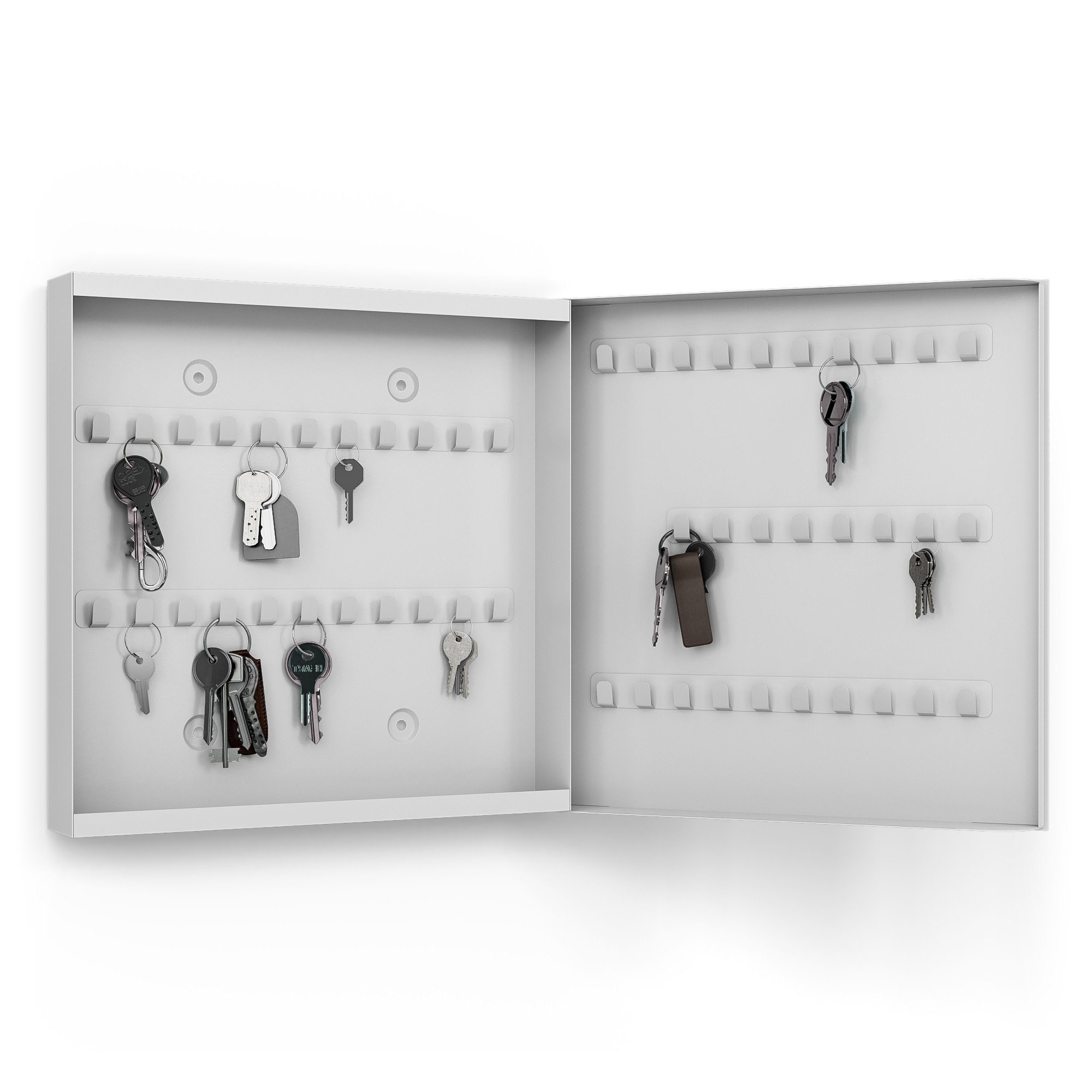 DEQORI Schlüsselkasten 'Farbige Papierwellen', Glas Schlüsselbox modern magnetisch beschreibbar