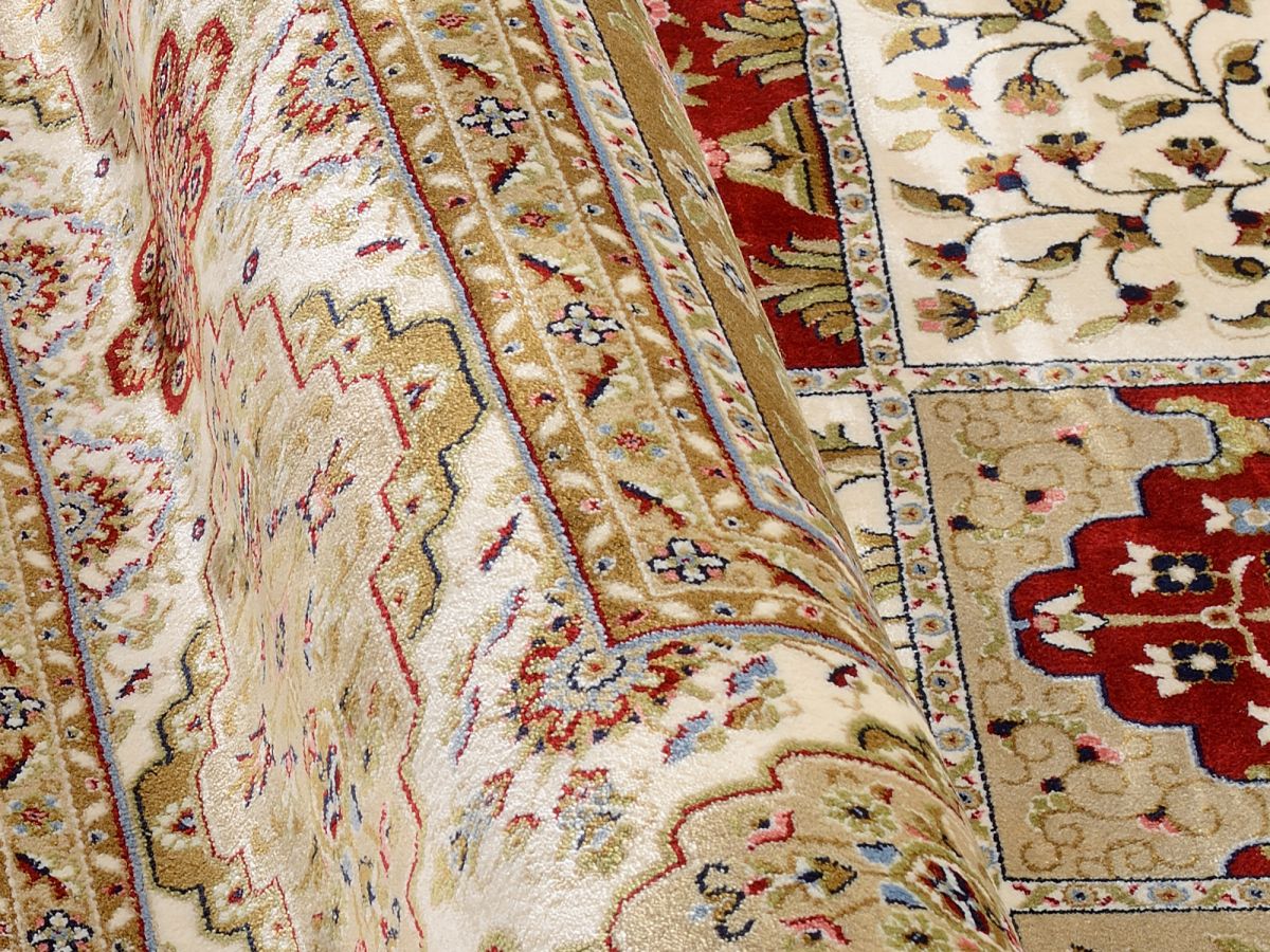 Webteppich Passion Ghom Rot-Creme 160 x 230 cm