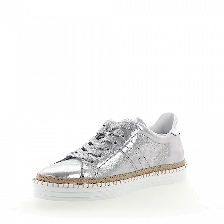 Hogan - Sneaker R260 Leder metallic silber finished Bast - silber