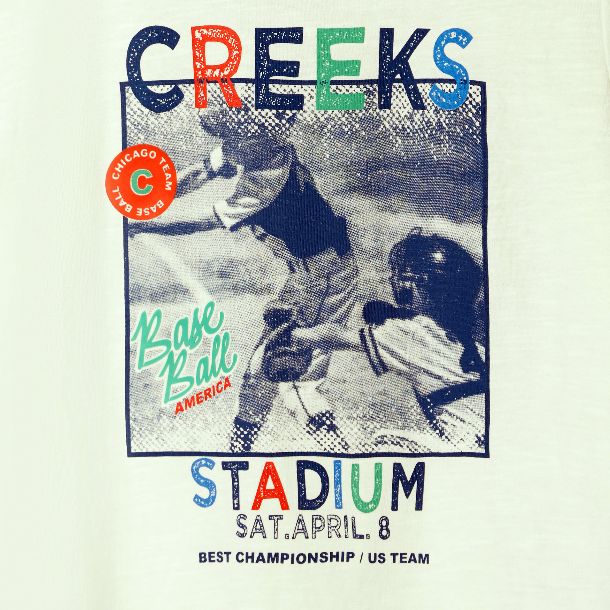 T-shirt manches courtes Creeks ivoire garçon | La Halle