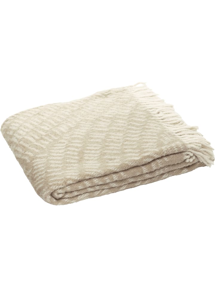Erwin Müller Baumwollmischung Plaid Novaro in beige günstig kaufen