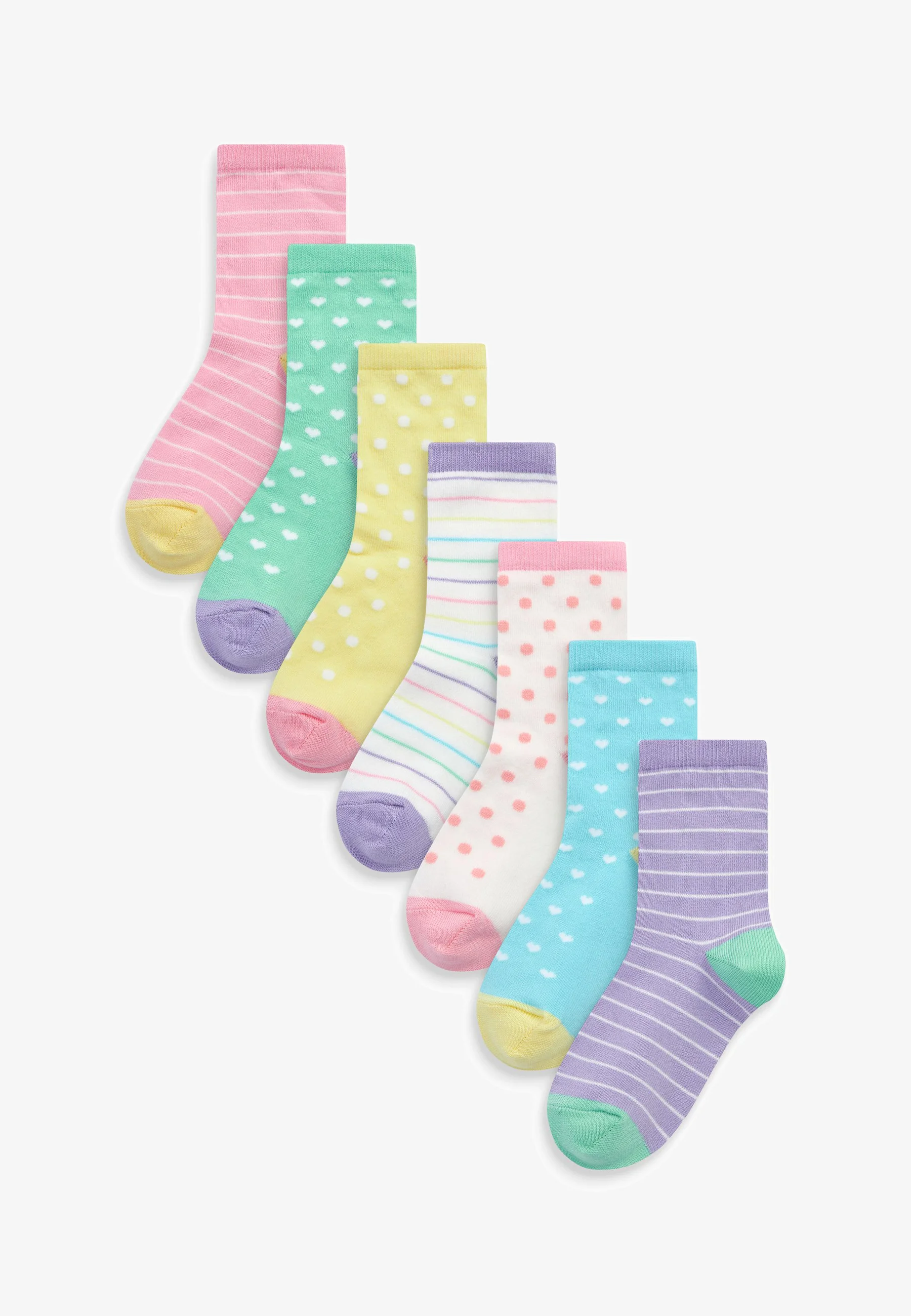 Siguiente PAQUETE DE 7 RAYAS CON PUNTOS RICOS - Calcetines