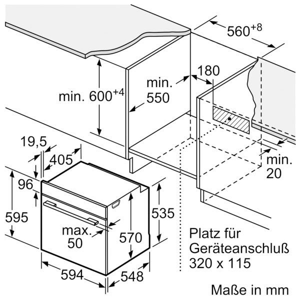 BOSCH Einbaubackofen Serie 6 HBG579BS0, mit Teleskopauszug nachrüstbar, Pyrolyse-Selbstreinigung