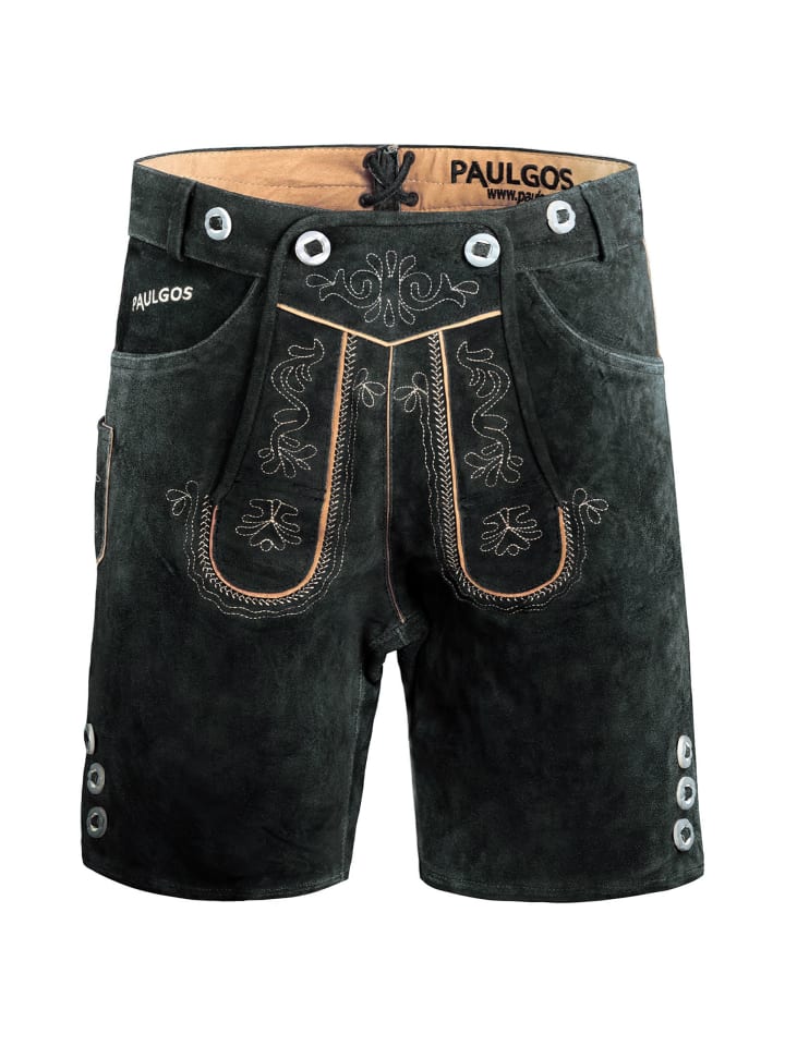PAULGOS Lederhose Kurz Echtleder HK2 in Grau günstig kaufen