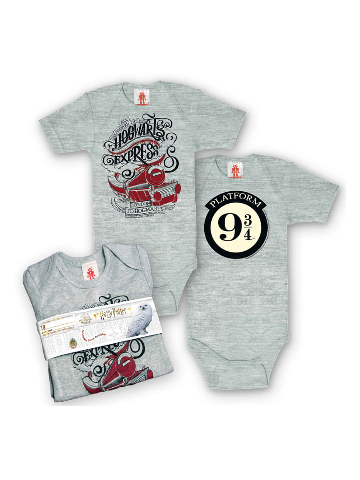 Logoshirt 2er Pack Baby-Body HARRY POTTER - HOGWARTS EXPRESS - Print Harry Potter - Hogwarts Express in grau-meliert günstig kaufen