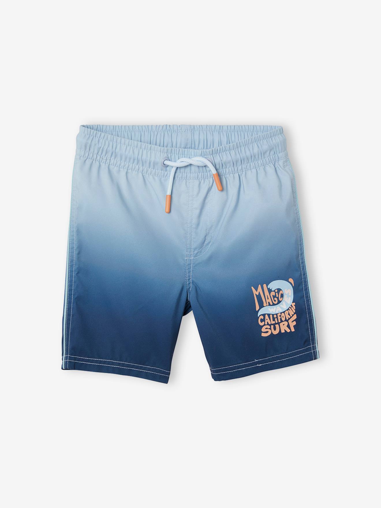 Vertbaudet Jungen Badeshorts, Batik-Optik Oeko Tex - jeansblau bedruckt