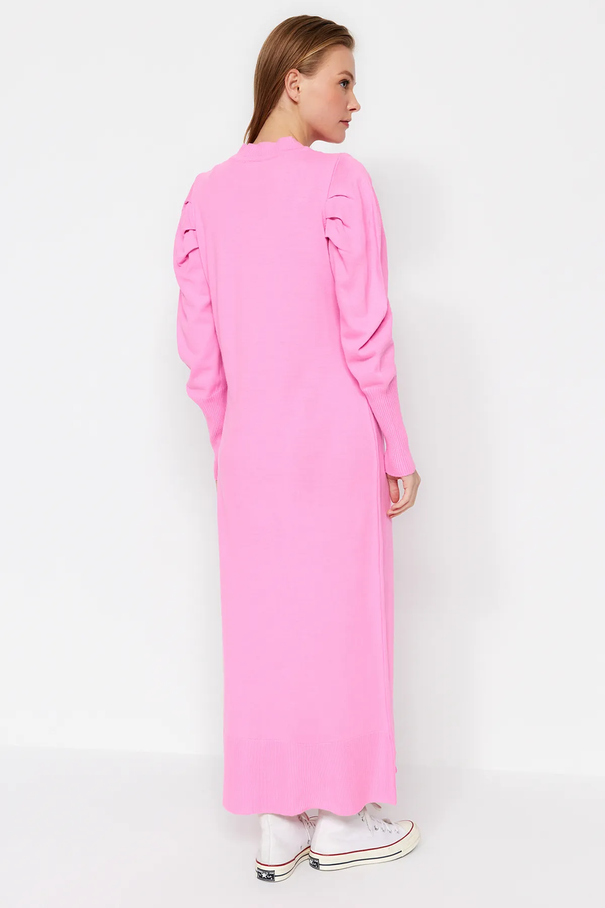 Trendyol Modest  Rosa ungefütterte einfarbige Strickware TCTAW23EB00047
