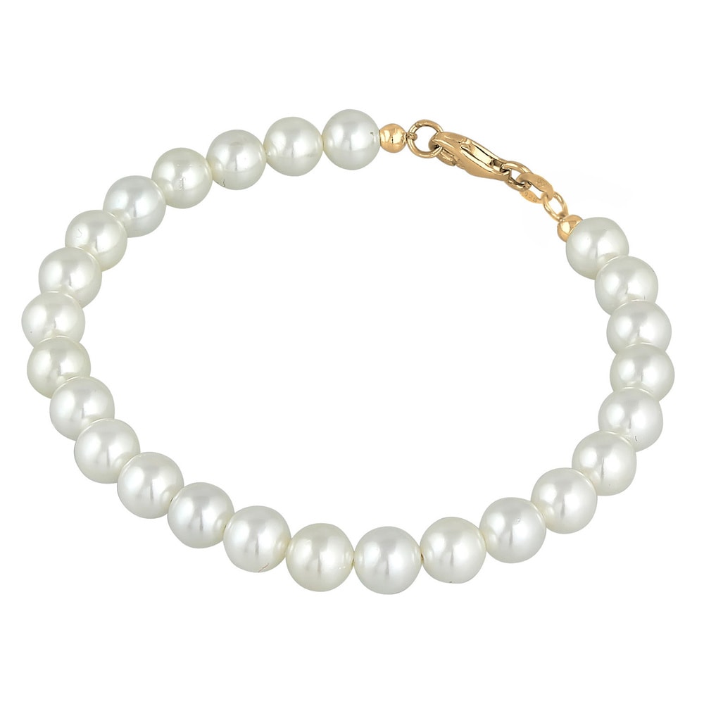 Elli Elli Bracelet Femmes Classique avec Perles de Coquillage en Argent Sterling 925 Bracelet