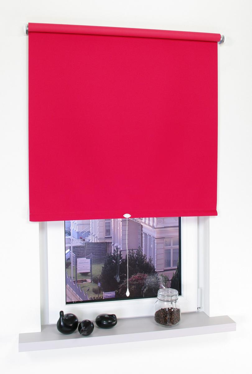 Bella Casa Rollo, Mittelzugrollo Uni Verdunkelung, 122 x 180 cm, rot