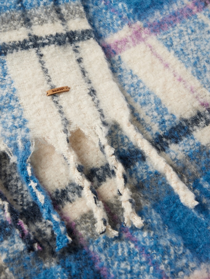 Schal mit Karomuster Modell 'Loriant' in marineblau
