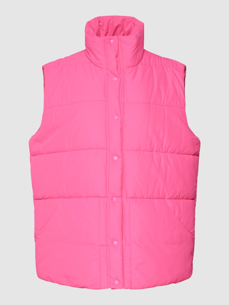 Steppweste mit Druckknopfleiste in neon pink