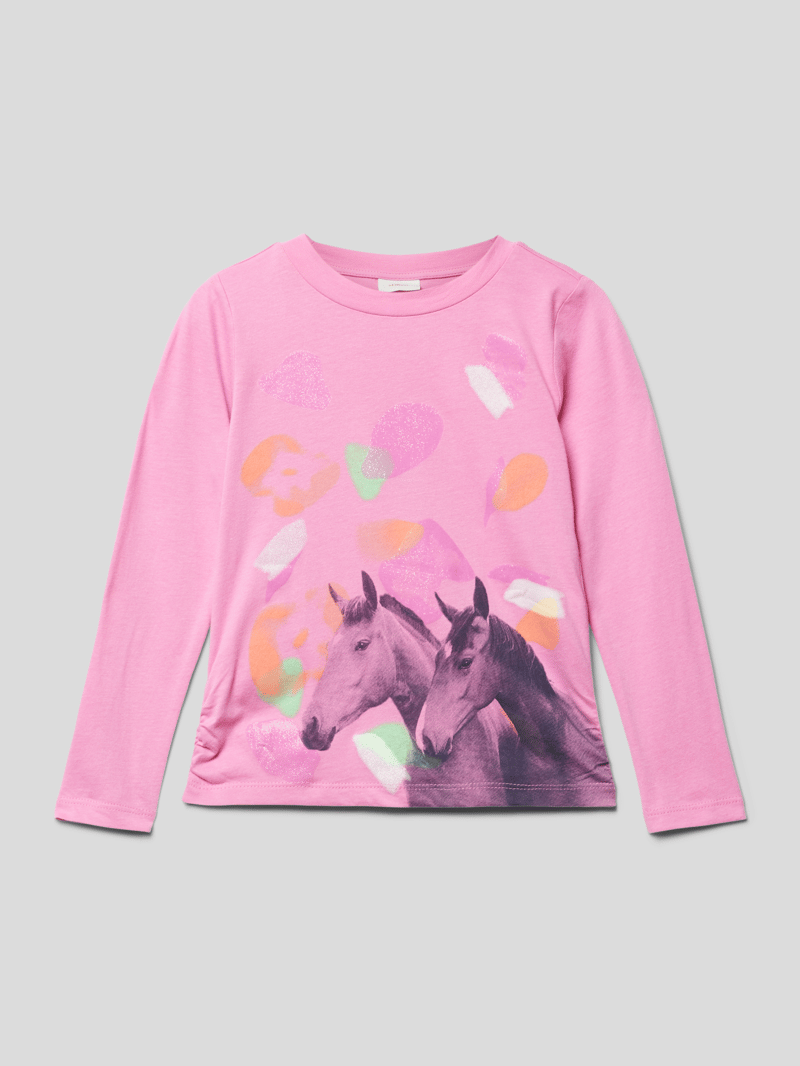 Sweatshirt mit Rundhalsausschnitt in pink