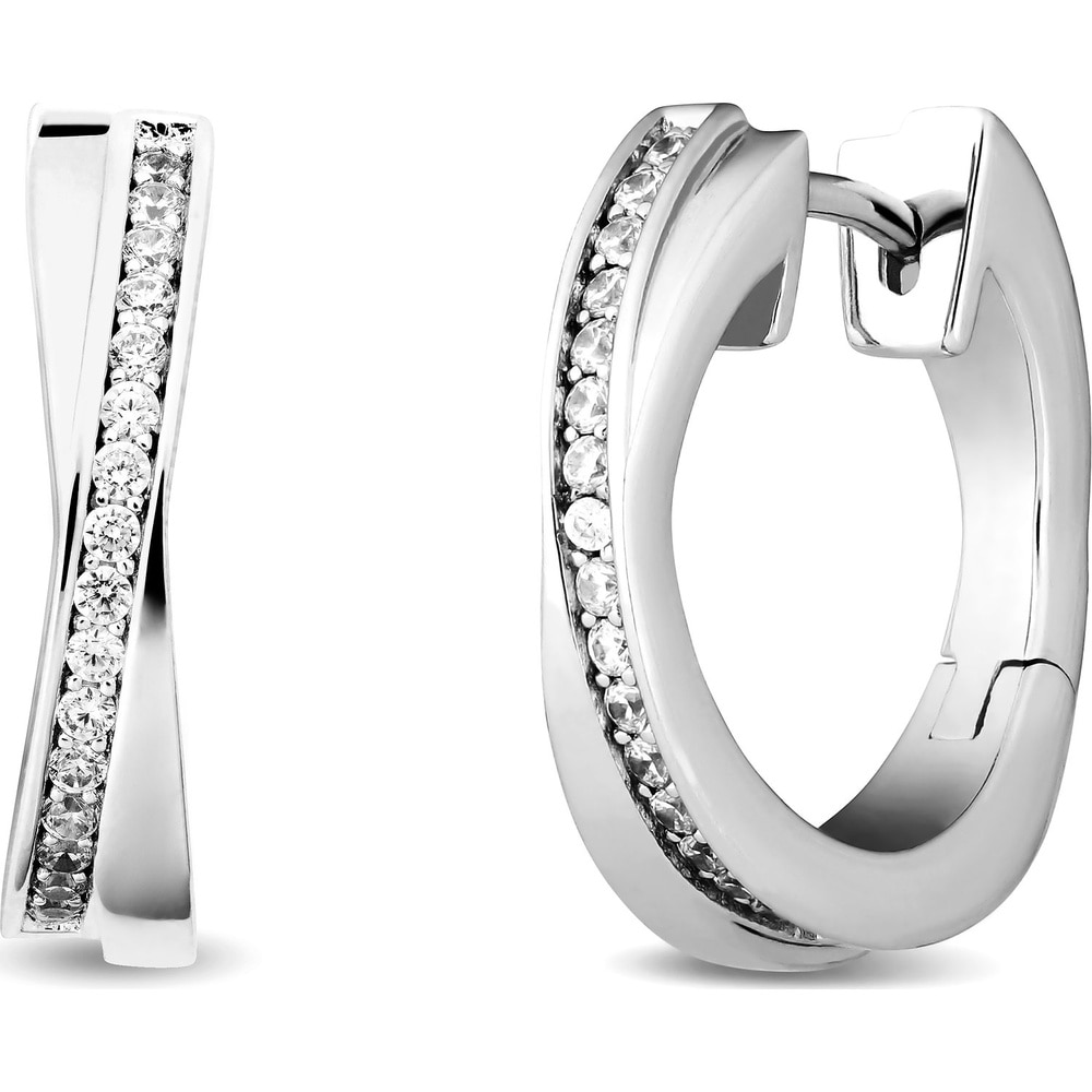 Jette Créoles 925 Argent rhodié Boucles d'oreilles