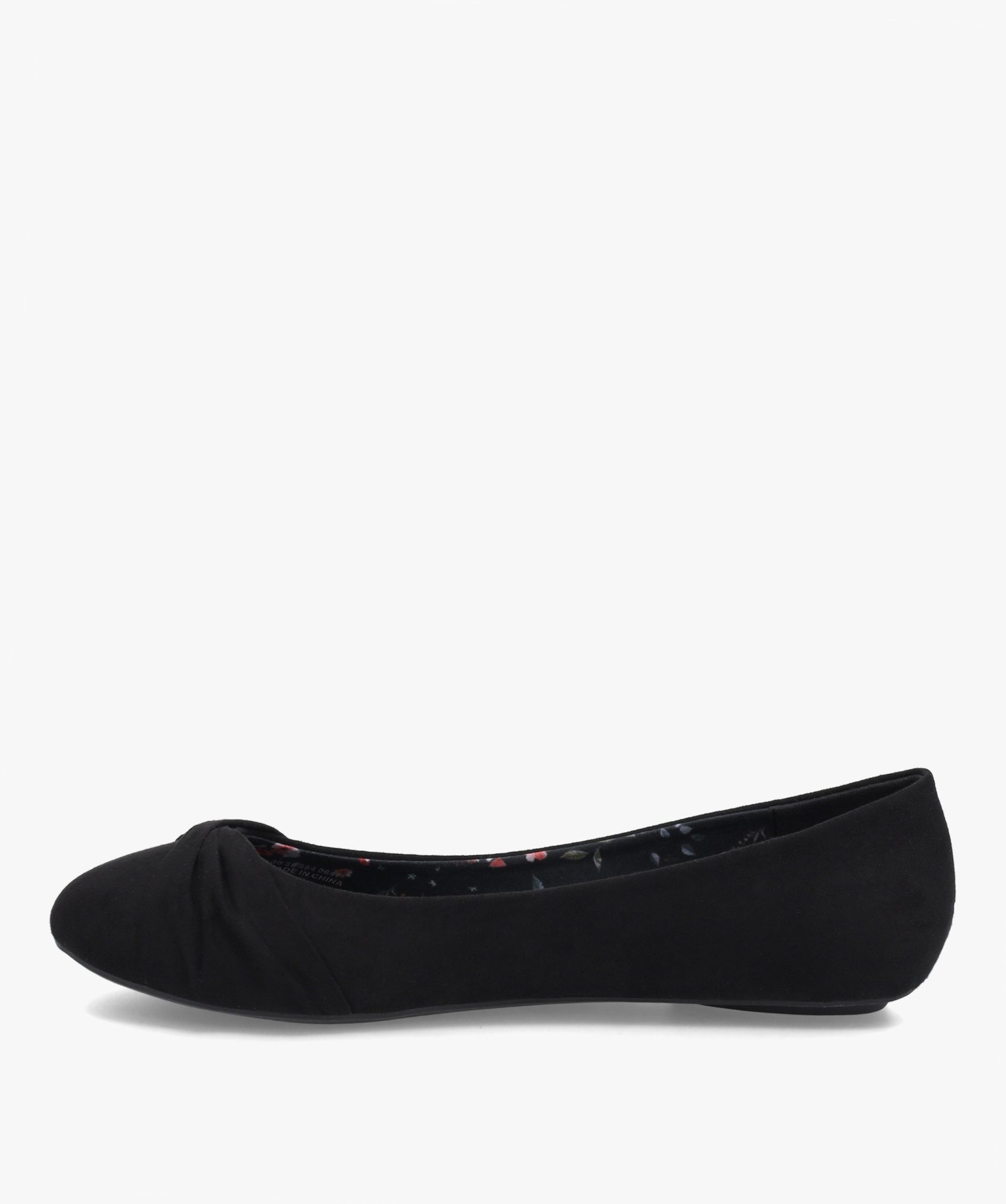 Ballerines femme unies avec bout drapé noir | GEMO